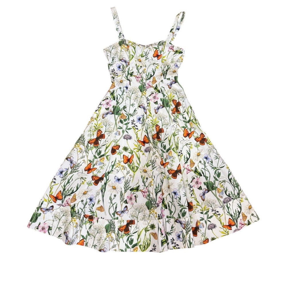 NEW Avec Les Filles Botanical Butterfly Floral Midi Sundress Sz 6